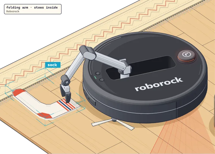 Robot vacuum with an arm